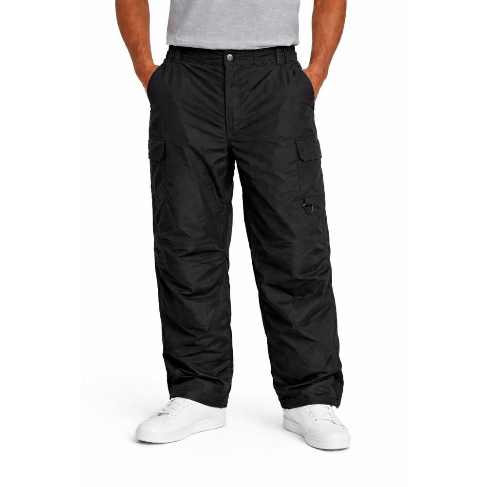 Rawik Skiwear Mens XL Black Insulated Snow Pants With Cargo Pockets & Adjustable